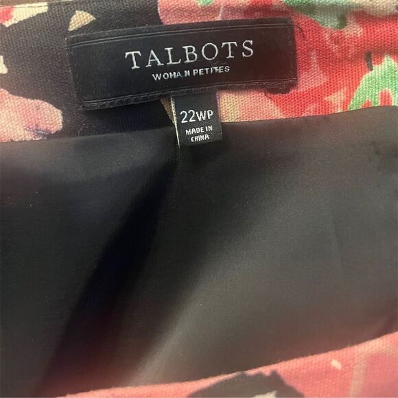 Talbots Petite Plus Size Floral Pencil Skirt Stretch Lined Knee Length 22WP - Picture 4 of 6